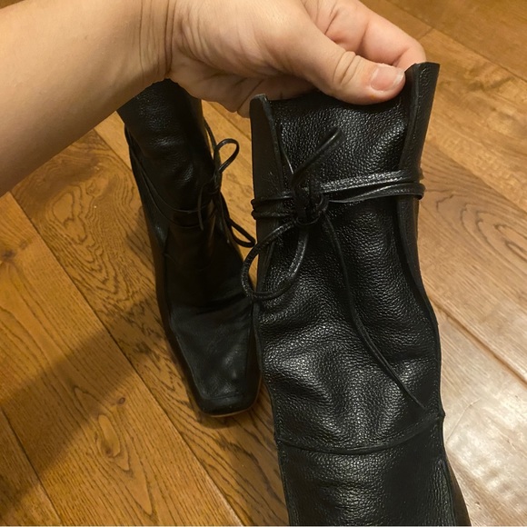 Leather Ankle Boots w/ Heel size 9 Black - Picture 4 of 8